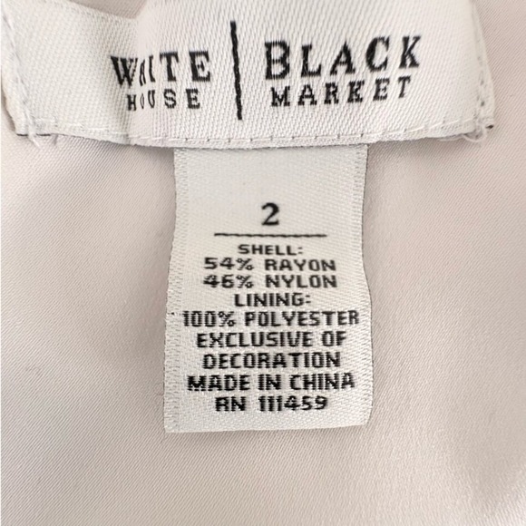 WHBM Black Lace Goth Dress Nude Lining Bow Tie Back Size 2 - Picture 11 of 12